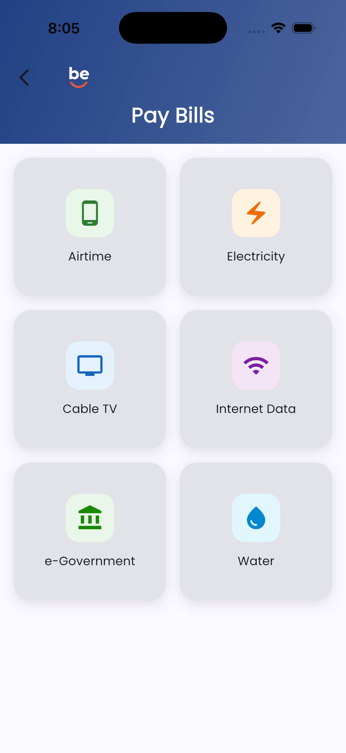 Bill Payments in the Bevura app
